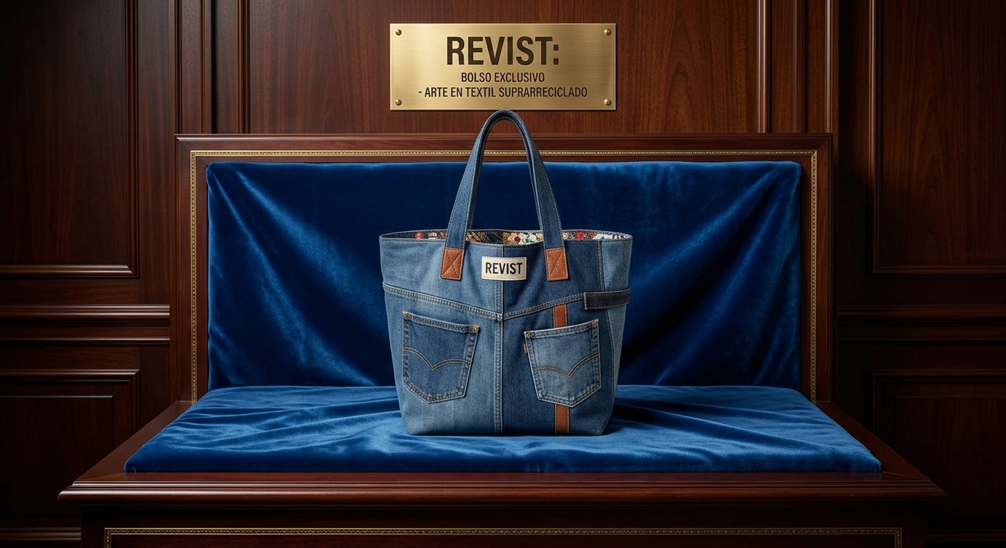 Bolso estructurado hecho con tela reciclada REVIST